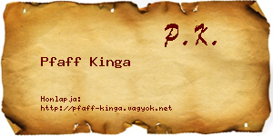 Pfaff Kinga névjegykártya
